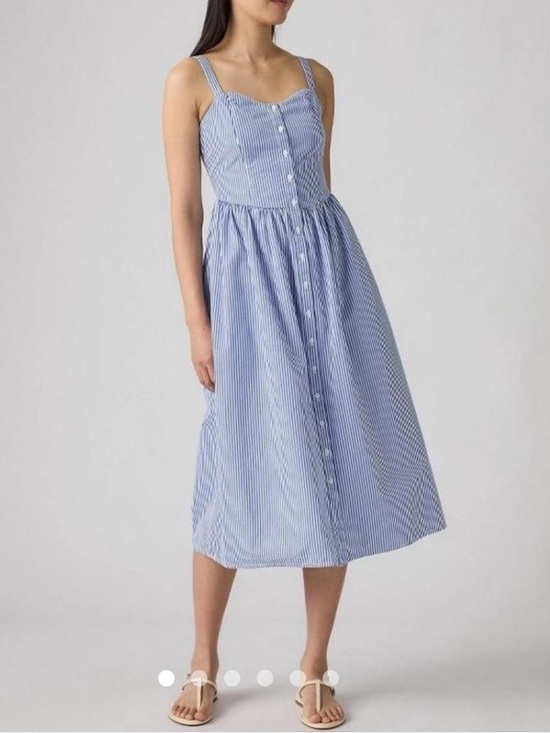Levi's Dresses & Skirts - Levi’s adore Blue Pinstripe Button-Front midi dress